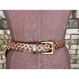 Split leather belt brown size large